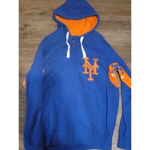 MLB New York Mets Full Zip‎ Hoodie Orange Accent Baseball Fan Apparel